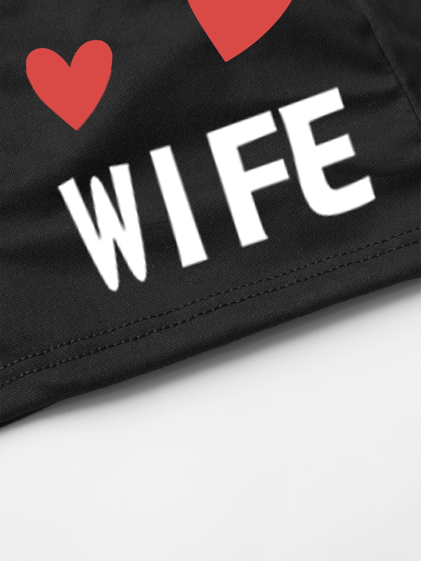 Men's Black Boxer Shorts With I Love My Wife" Print Comfortable Breathable Underpants Underwear 3