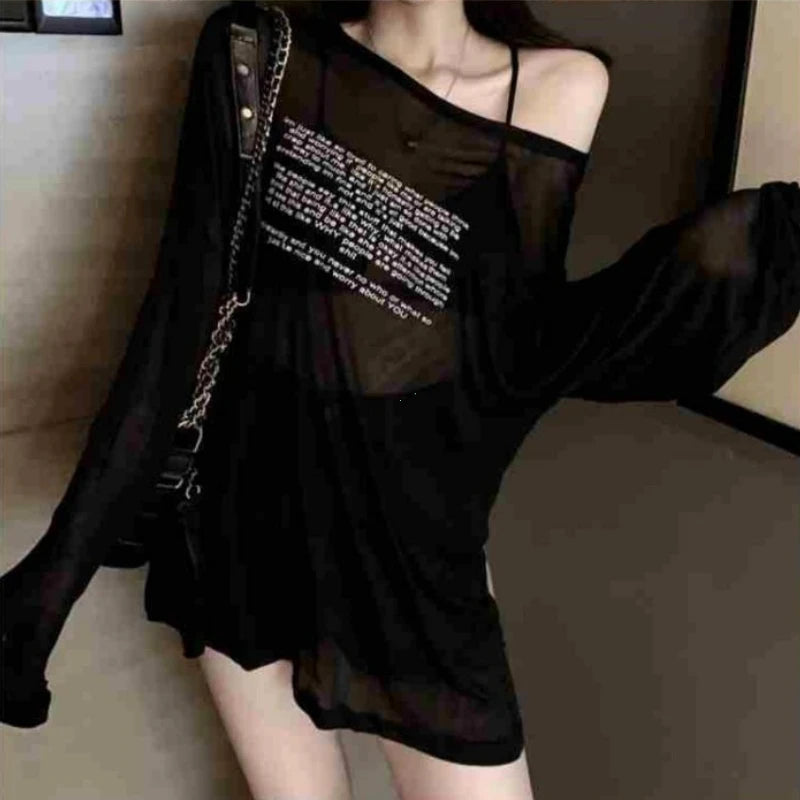Loose T-shirts for Women Letter Pattern Simple Design Korean Style Summer Clothing Thin All-match Young Students Tops New Trendy 6