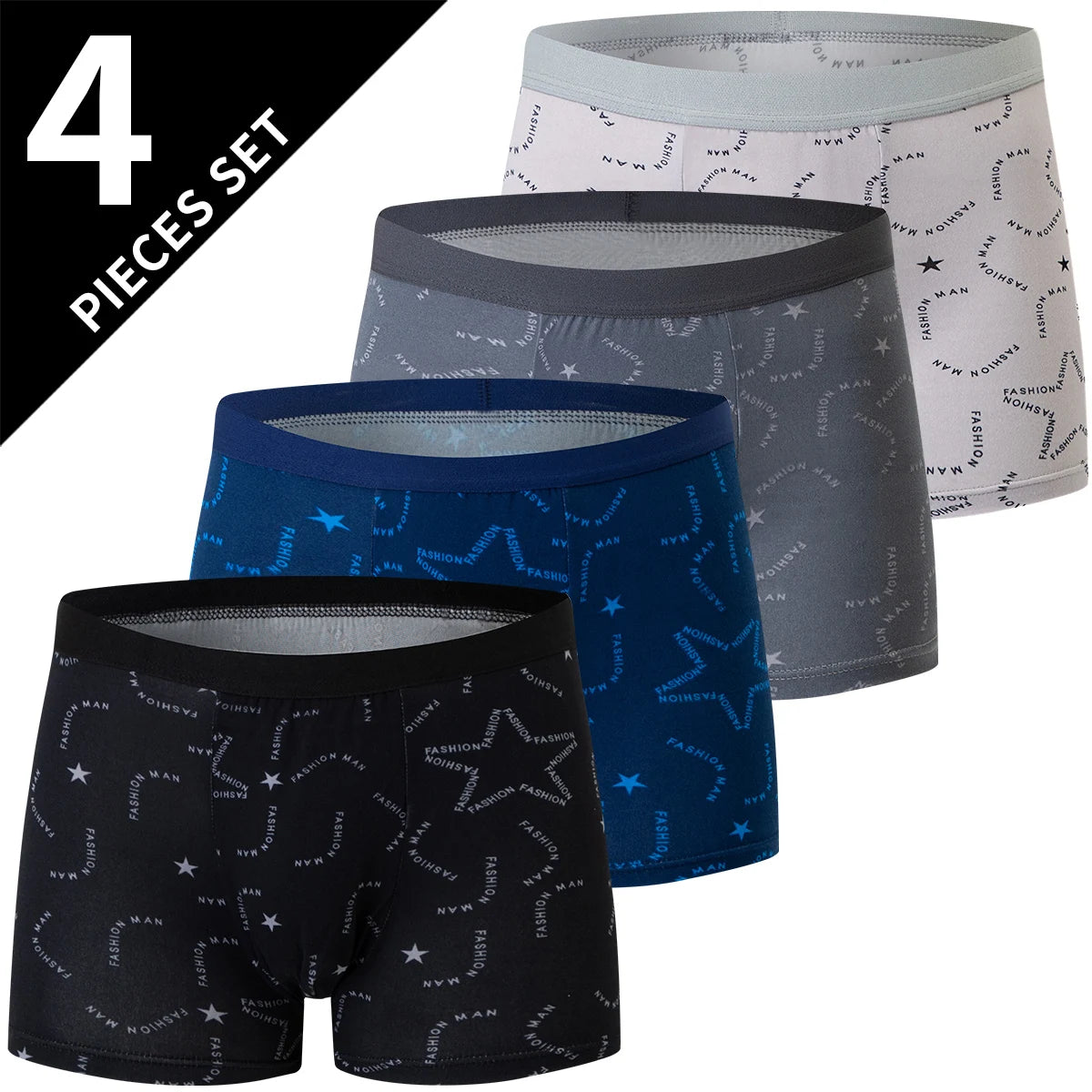 Men’s 4-Pack Fashion Print Boxer Briefs