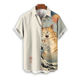 Fashion-Men-s-Clothing-Cool-Samurai-Cat-Tops-Summer-New-Men-s-Clothing-Casual-Short-Sleeved
