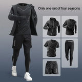 3-7Pcs Men's Ice Fiber Quick-Dry Running Fitness Full Set/Suit Tracksuit For Marathon, Training Cycling，Jogging,Gym， sweatpants 2