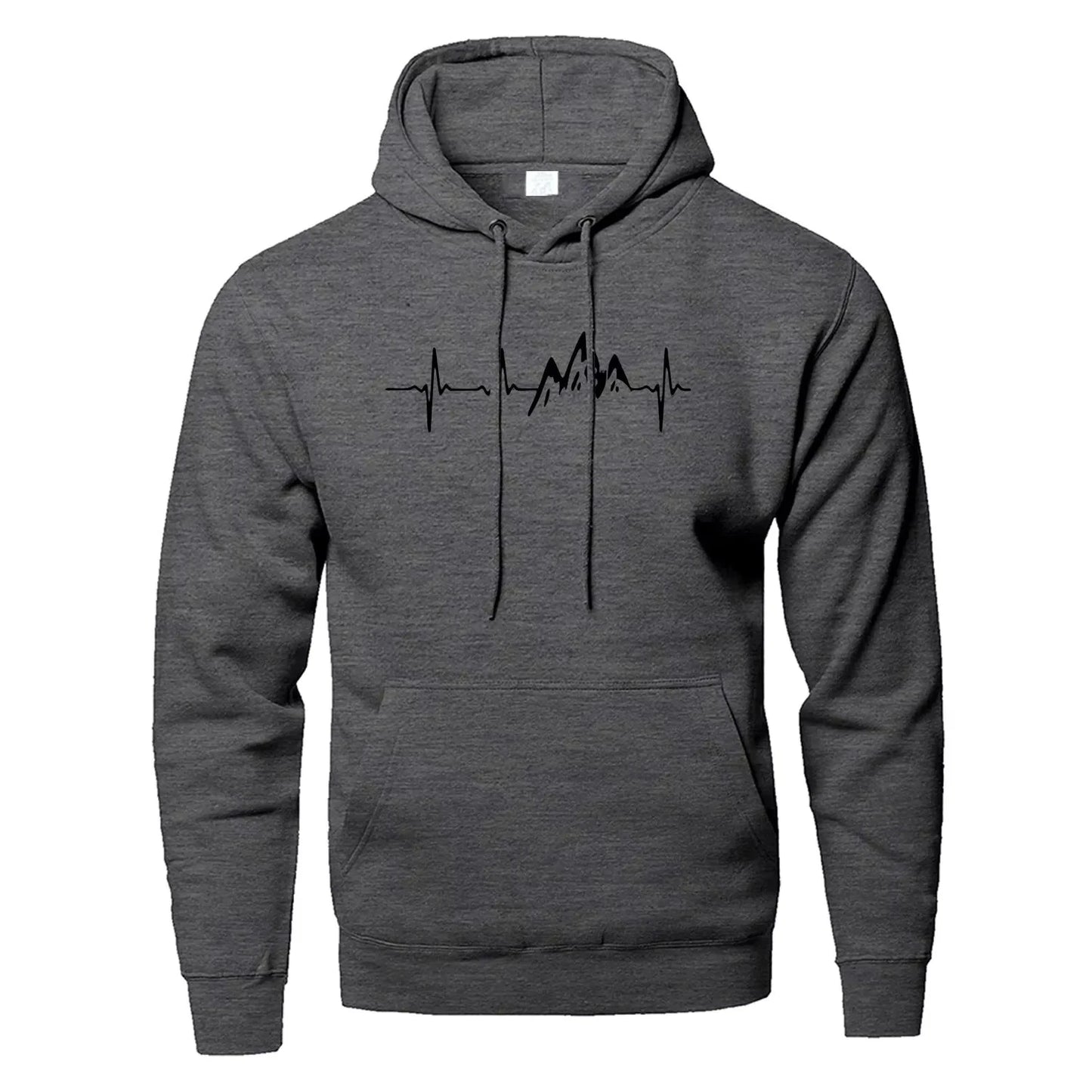 Mountain Heartbeat Hoodies for Man Sweatshirt Autumn Long Sleeve Hooded Sweatshirt 5