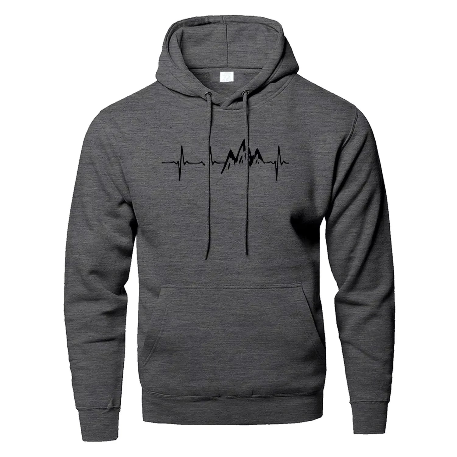 Mountain Heartbeat Hoodies for Man Sweatshirt Autumn Long Sleeve Hooded Sweatshirt 5