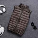 Autumn and Winter Men's 90% White Duck Down Vest Casual Lightweight Down Warm Solid Sleeveless Jacket Men's Portable Pocket Vest 3