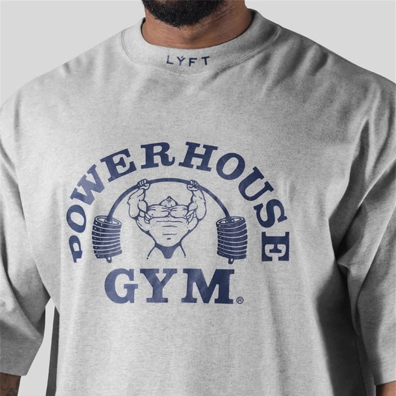 LYFT Jointly Men Running Sports Cotton T-shirt Gym Fitness Bodybuilding Loose Print Shirt Summer Male Jogging Training Tee Tops 4
