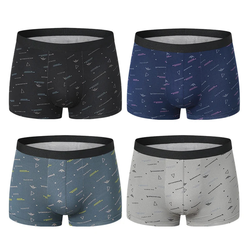 4 Pack European and American Size MEN'S FASHION Printed Boxer Underwear Shorts 2