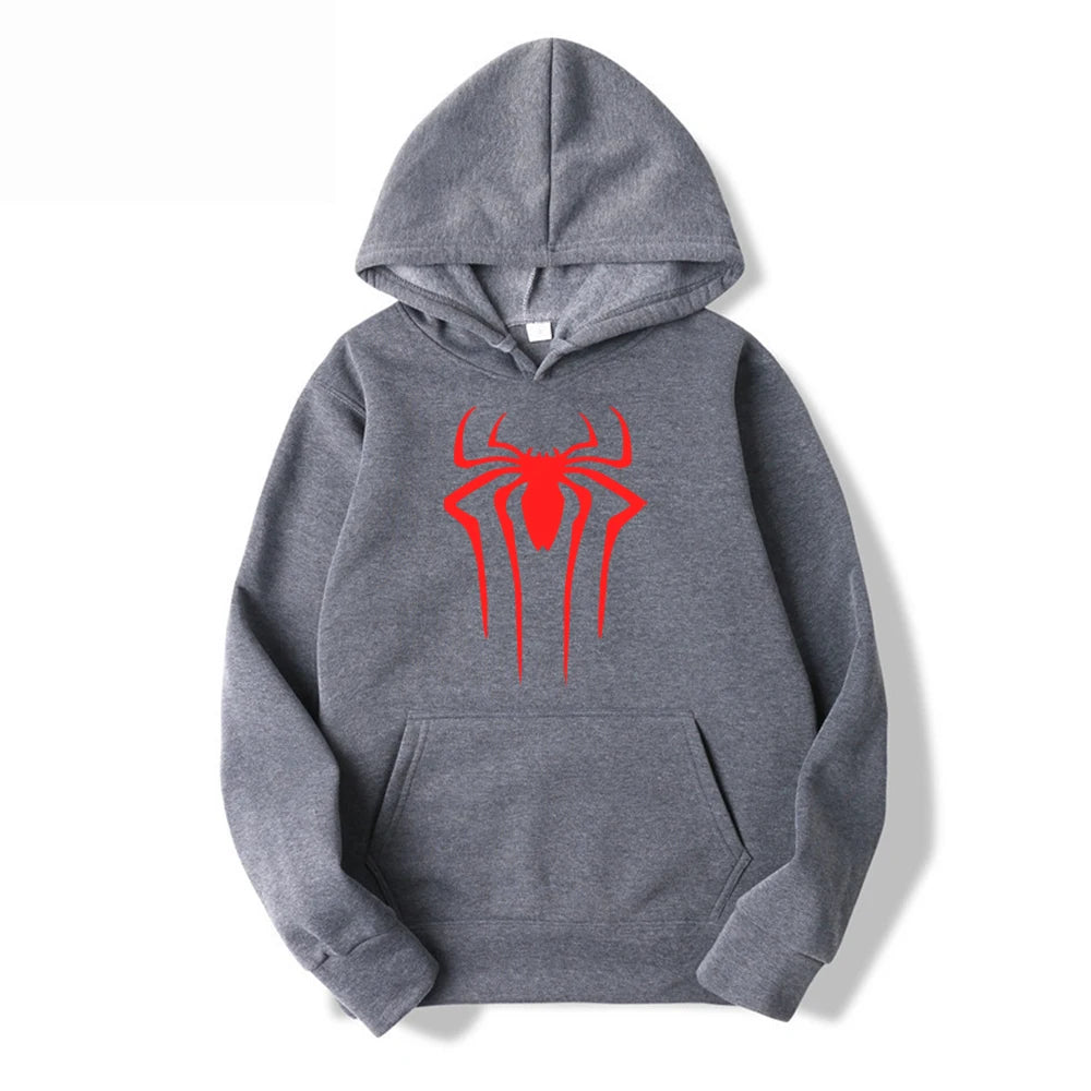 2024Fashion brand Men's Hoodie Casual Hoodie Sweatshirt Men's/Women's top Solid color printed spider hoodie sweatshirt 3