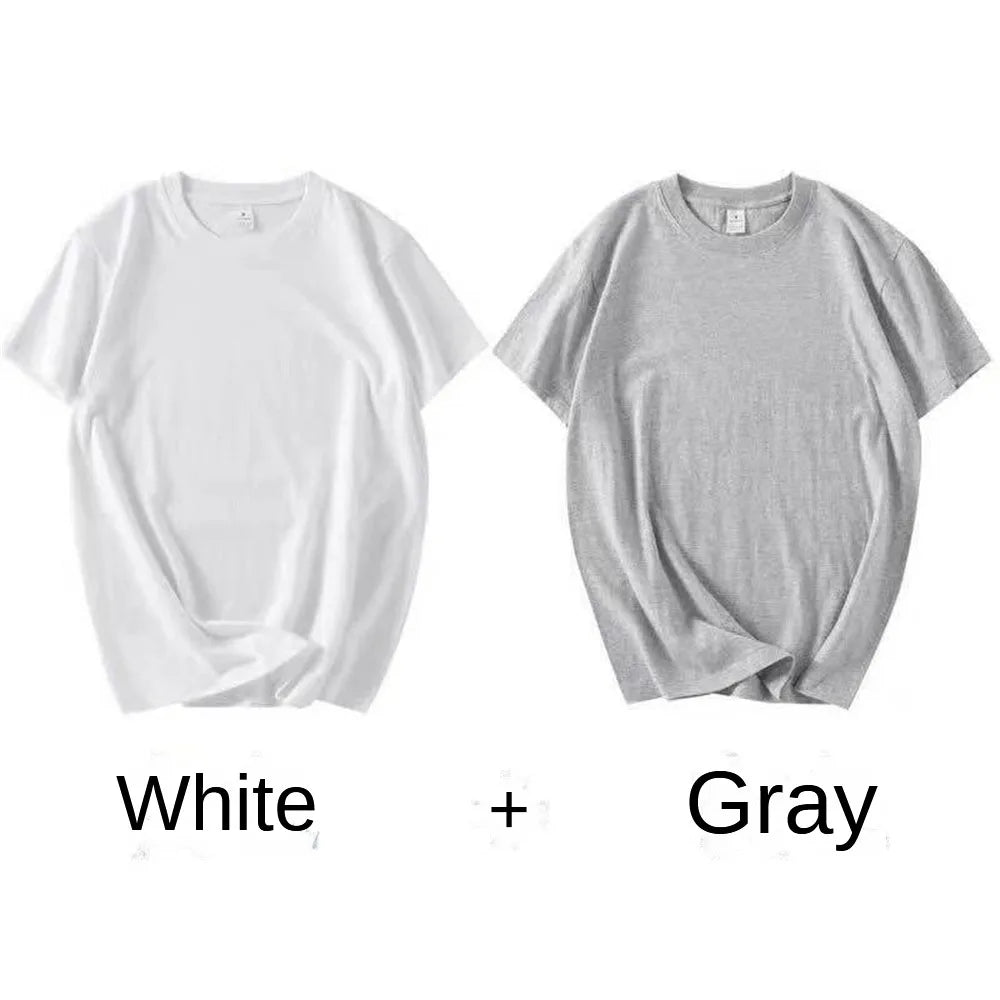 2-Pack Premium 100% Cotton Solid White T-Shirts