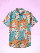 Men’s 3D Cat Print Hawaiian Shirt
