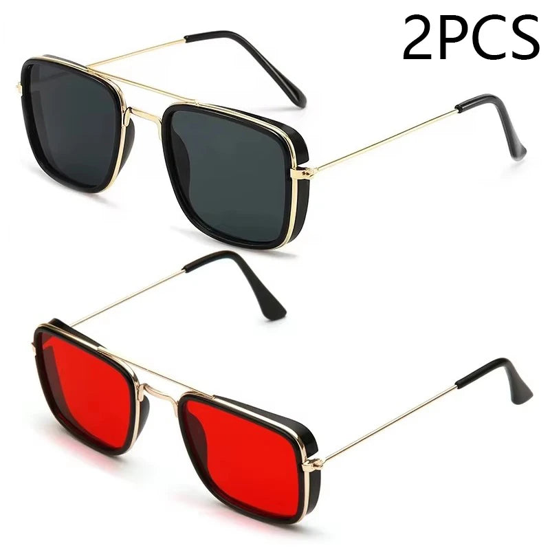 Retro Small Square Metal Sunglasses