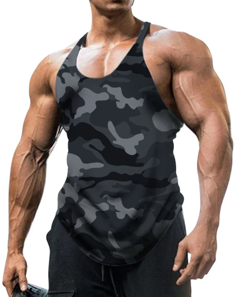 Men's Thin Camouflage Sleeveless Vintage Sports Fitness Training Vest 5