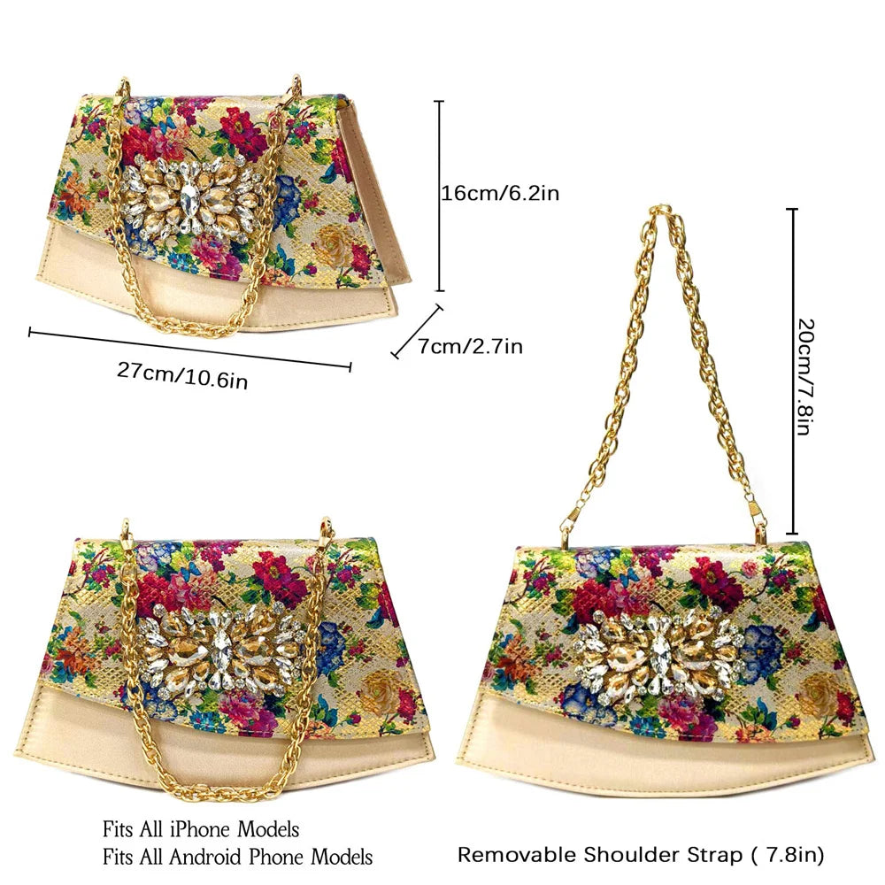 Italian Gold Heel Sandals & Matching Bag Set - 2024 Women Party Shoes (Thick Heel, Bigger Sizes) 3