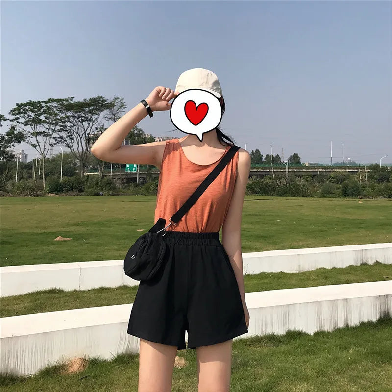 Women Shorts Black 2024 Summer Fashion NEW Casual Clothes Solid color egan Hip hop punk Pocket dropshipping harajuku vintage 3