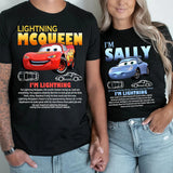 Fun Sally I'm Lightning Car Outfit T Shirt for Men Women Mcqueen Tee Shirt 100% Cotton New Arrival Clothing Love Gift For Couple 5