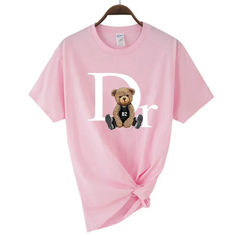 Cute Bear Print T-Shirt for Women | Summer Graphic Tee | Casual Fashion Top 2