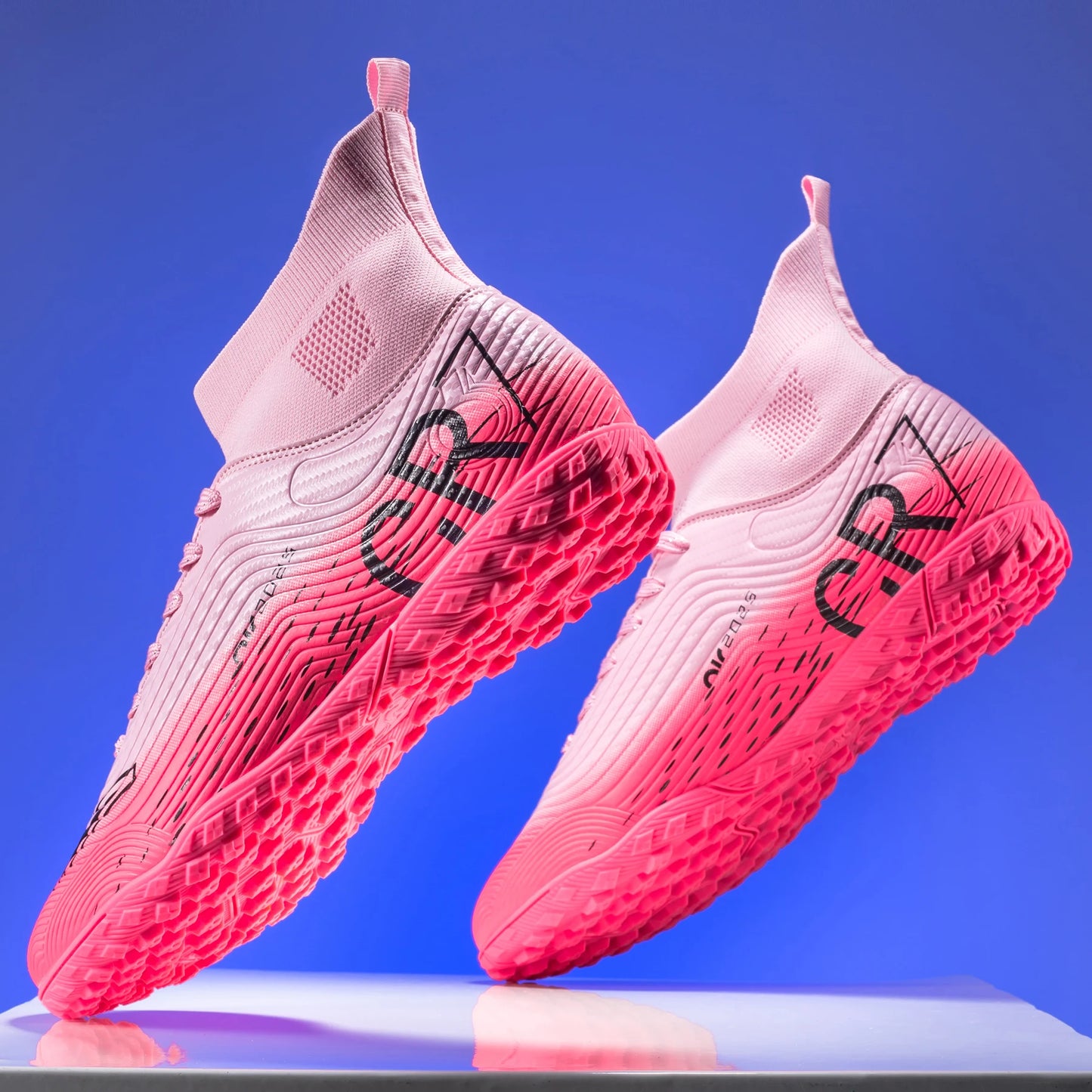 Football Cleats Men, Indoor Outdoor High Top Soccer Shoes Lightweight Shock Resistant Training Boots, Anti-collision Shoe Toe 3