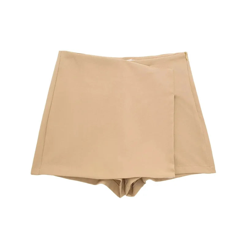 MUJER 2025 Asymmetric Skort For Women Black High Waist Mini Skirt Shorts Women Casual Bermuda Shorts Woman Summer Skirt Shorts 6