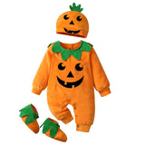2025 Pumpkin Cosplay Jumpsuit Baby Girls Boys Halloween Clothes Sets New Baby Girl Set Carnival Party Costumes Halloween Gifts 6