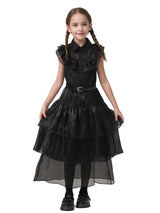 2025 Wednesday Hot Black Short Costume New Vestidos For Kids Cosplay Carnival Easter Halloween Party Costumes for 3-10 Years 5