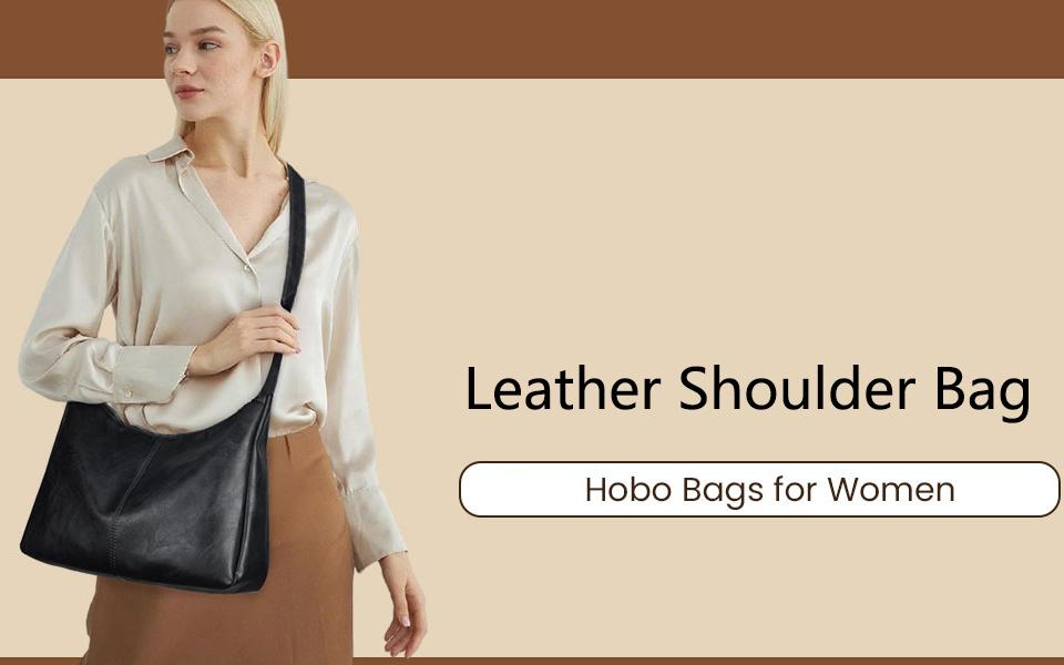 Hobo Shoulder Bags for Women Soft Vegan Leather Shoulder Handbag Versatile Large Capacity Tote Underarm Shoulder Bag Purses ﻿