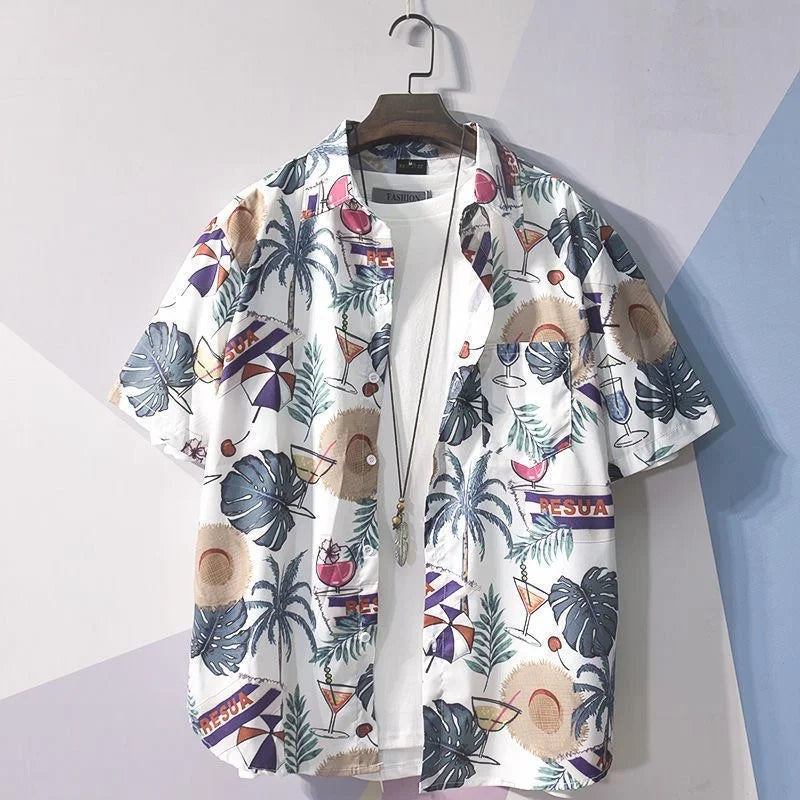 Men-Street-Fashion-Summer-Daily-Shirt-Hawaiian-Cartoon-Print-Casual-Loose-Shirts-Short-Sleeve-Beach-Loose