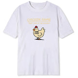 Chicken Game Don't Look At The Chicken Pattern Print T-Shirt Men Casual Daily Outdoor Round Neck Short Sleeve T Shirt Mens Top 4