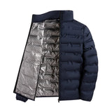Graphene Self-heating Down Jacket Men Solid Windproof Pleated Down Jackets Stand Collar Classical Warm Winter Jackets Male 3