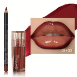 Hydrating Lip Gloss & Lip Liner Set - Define Your Lips with 3D Precision,Perfectly Versatile for Every Makeup Style 3