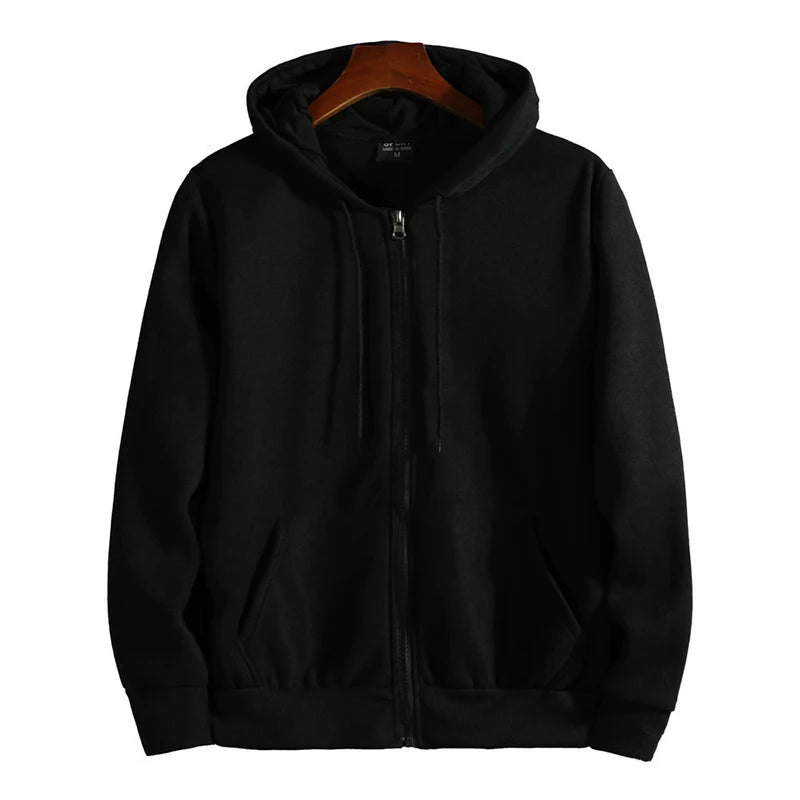 Zipper Hoodies Autumn Winter Men's New Long Sleeve Hooded Sweatshirt Fashion Casual Male Outfit Sportwear Loose Fit Clothes 6