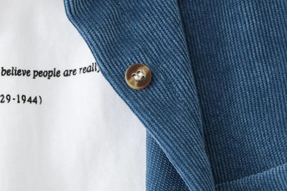 Corduroy Women Blouses Shirts Tunic Womens Tops And Blouses 2024 Womenswear Long Sleeve Clothing Button Up Down Loose White New 6