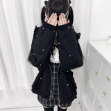 Bunny Hoodie Hoodies Y2K Rabbit Ear Hoodie Lolita Jacket Bow Girls Pearl JK Japan Lace Kawaii Zipper Cardigan Long Sleeved Top 6