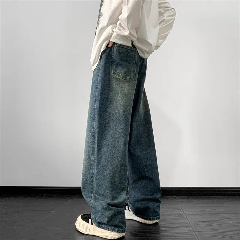Men's Wide Leg Denim Pants | 2024 Loose Fit Jeans | Harajuku Streetwear Trousers 6
