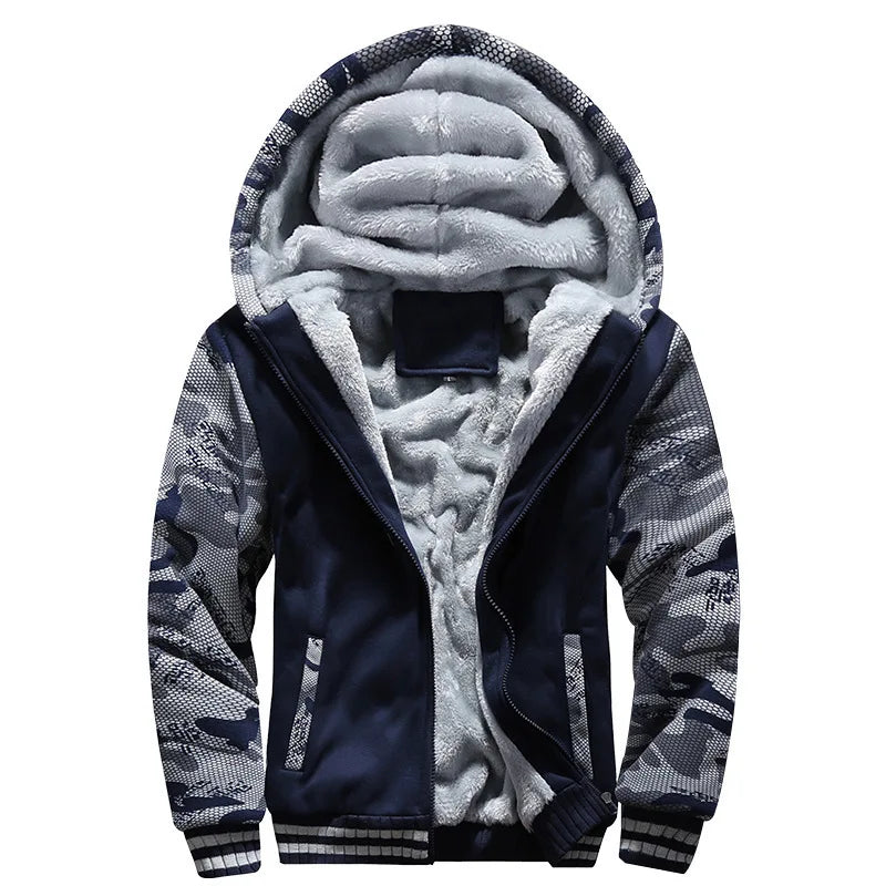 Men's Camouflage Fleece Winter Parka