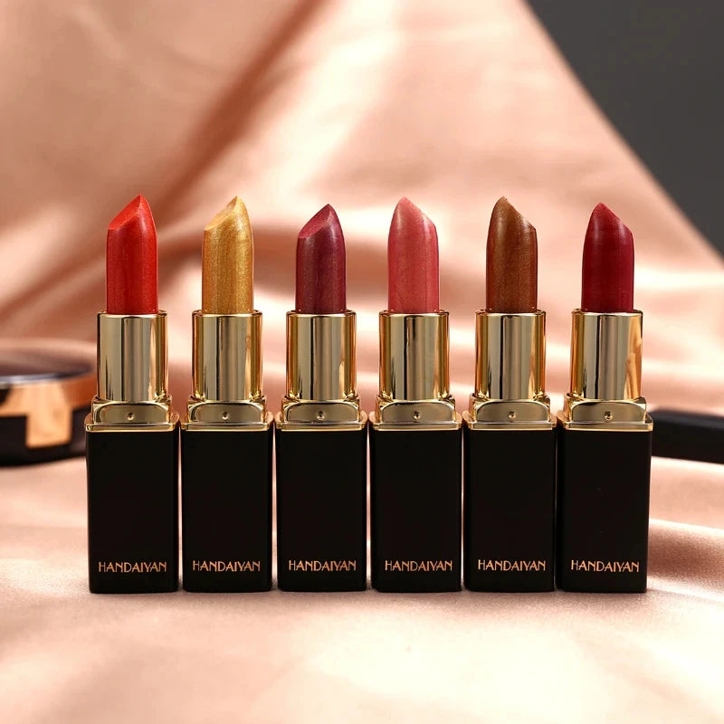 Black tube gold shiny lipstick, pearl moisturizing lipstick 9 colors available 5