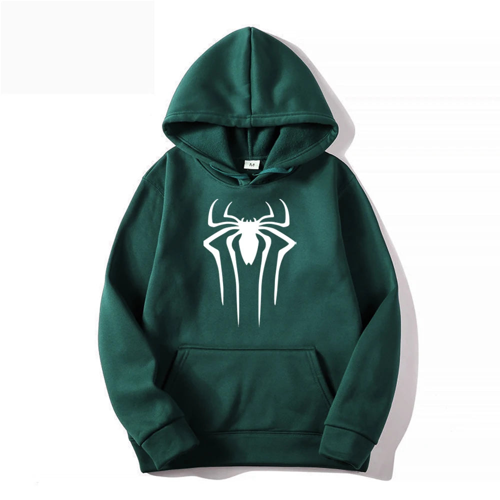 2024Fashion brand Men's Hoodie Casual Hoodie Sweatshirt Men's/Women's top Solid color printed spider hoodie sweatshirt 2