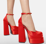 New Fashion Women Pumps Retro Mary Janes Chunky Heels Sandals Spring Platform Dress Party Wedding Basic Shoes 4