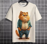 Men’s Oversized Funny Cat Graphic Tee