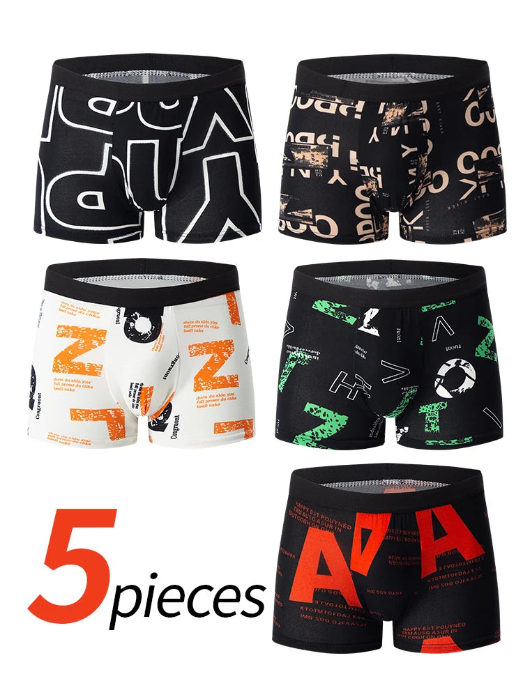 Men's Premium Gold Print Boxer Briefs (5 or 10 Pack)