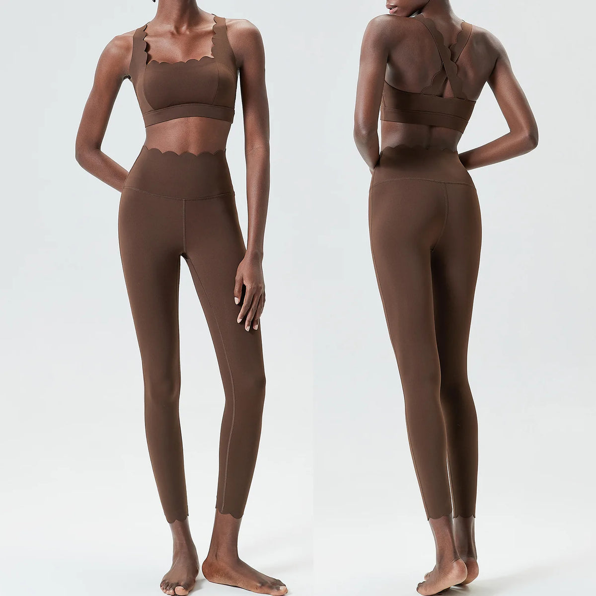 Seamless Ribbed Fitness Yoga Set