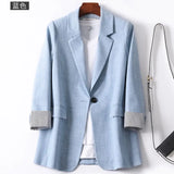 Blazers-Women-Trendy-Patchwork-Korean-Chic-Spring-Loose-Pockets-Lady-Elegant-Coats-Single-Button-Minimalist-Outwear