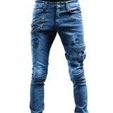 Men’s Urban Moto Biker Skinny Jeans