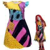 Girl Christmas Eve Scary Ruffle Dress Bow Suit Halloween Costume Girls Boys Sally Jack Cosplay Costume Tracksuit Party Outfits 4