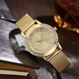 Luxury Brand Women's watches With Diamonds Simple Digital Design Ladies' Quartz Watch Casual Gold Mesh Belt Women Clock Strap 5
