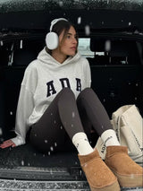 Loose Fitted Hoodie Women's Street Sle Casual Spicy Girl Top Cotton 00% Long Sve Letter Pattern Autumn Faion 3