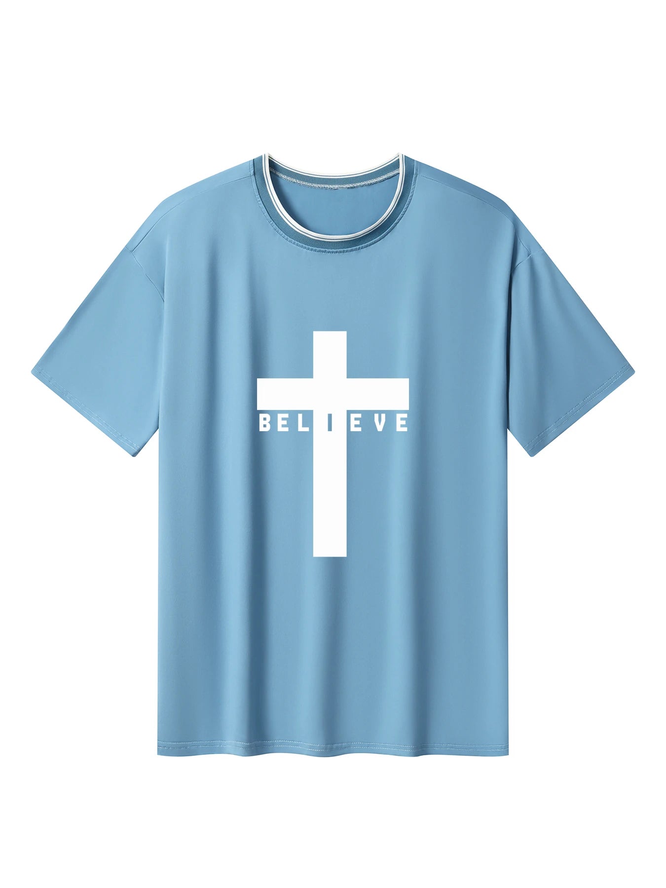 Creative Geometric Graphic Print Short Sleeve T-shirt for Men, Summer Outdoor Casual Crew Neck Top Shirt