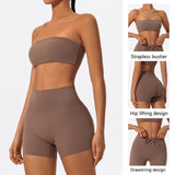 Ctenkevet Two Piece Fitness Sports Set Women Workout Yoga Outfit Strapless Bra Woman 2Ps Gym Crop Top Deportivos Mujer Gym Suits 2