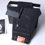 Men Fashion Straight Jeans Men 2024 New Stretch Slim Fit Pants Comfortable Soft Business Denim Trousers Male Brand Clothing 3