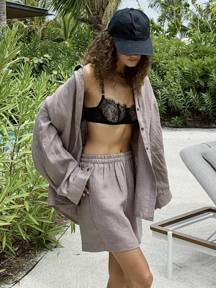 Chic Cotton Linen Two-Piece Set