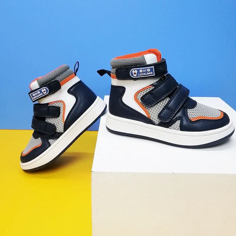 2022 Summer Boy Sneakers Toddler Kid Orthopedic Shoes For Children Ankle Support Leather Anti-Slip Sporty Running Boot Size24-36 3