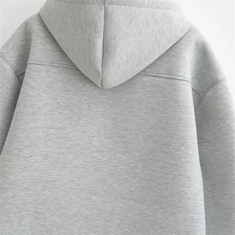 KEYANKETIAN Winter New Women's Zipper Hoodie High Street Unisex style Double Pockets Oversize Loose Sweatshirts Outerwear Top 5